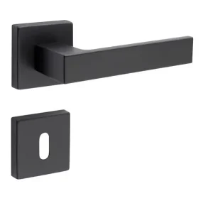 Must-Have Maniglia per porta quadra ANGOLO in alluminio NERA Lineacali‘ bocchetta foro patent 23684